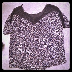 Cheetah Print Mesh Top